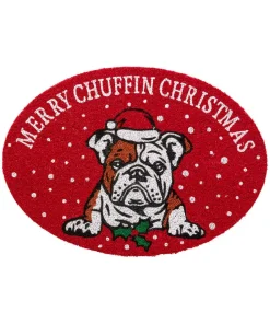 Joe Browns Merry Chuffin Christmas Bulldog Doormat- Rugs|Doormats