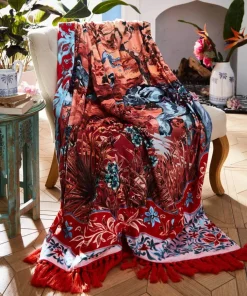 Joe Browns Ornate Elephant Reversible Tassel Throw- Animal Décor|Cushions & Throws