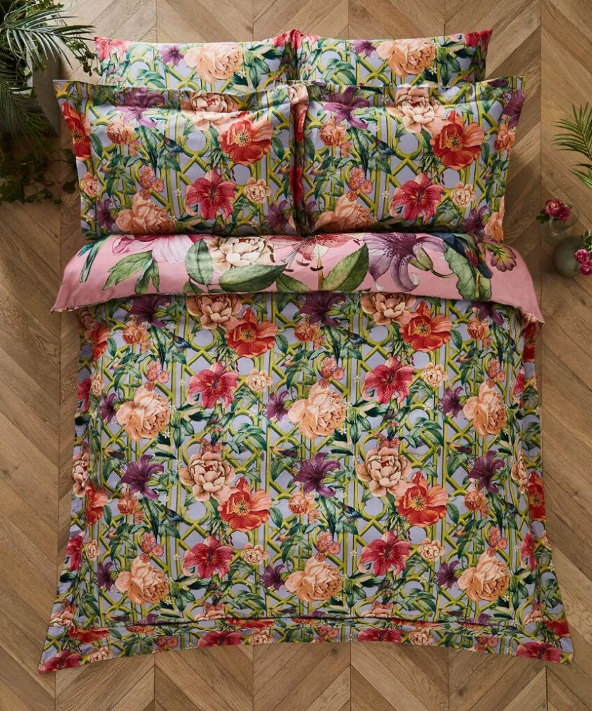 Joe Browns Peacock Plumage Reversible Duvet Set- Floral Décor|Animal Décor
