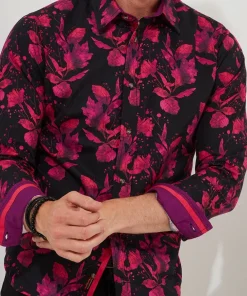 Joe Browns Pink Autumn Leaves Shirt- Men's Clothing|Gifts