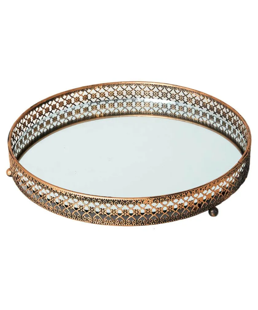 Joe Browns Portobello Round Brass Mirror Tray- Mirrors|Home Accessories