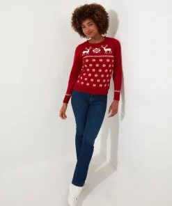 Joe Browns Retro Reindeer Jumper-Women Women's Clothing|Novelty Gifts
