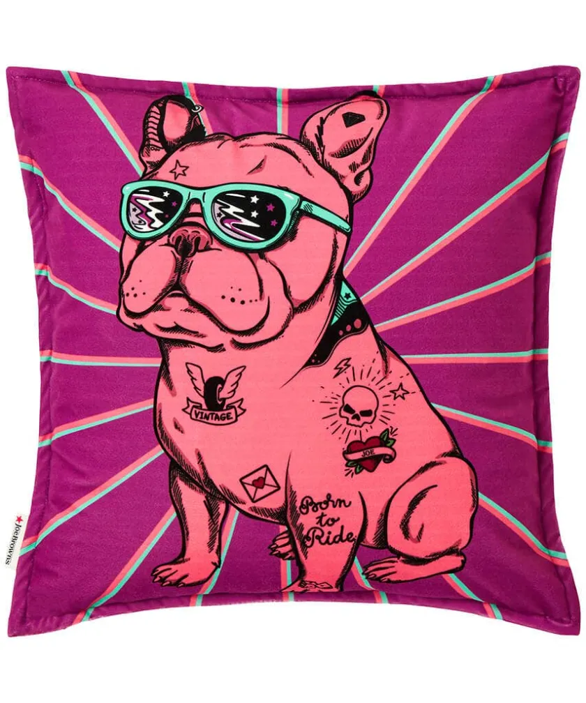 Joe Browns Rogue Rebel Bulldog Reversible Cushion- Animal Décor|Cushions & Throws
