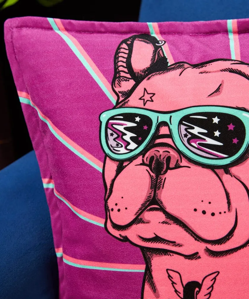 Joe Browns Rogue Rebel Bulldog Reversible Cushion- Animal Décor|Cushions & Throws