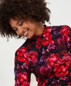 Joe Browns Romantic Florals Jersey Print Top-Women Tops, Tunics & Blouses