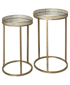 Joe Browns Set Of 2 Portobello Mirrored Side Tables- Furniture & Storage