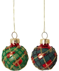 Joe Browns Set Of 12 Traditional Tartan Baubles- Home Accessories|Christmas Homeware