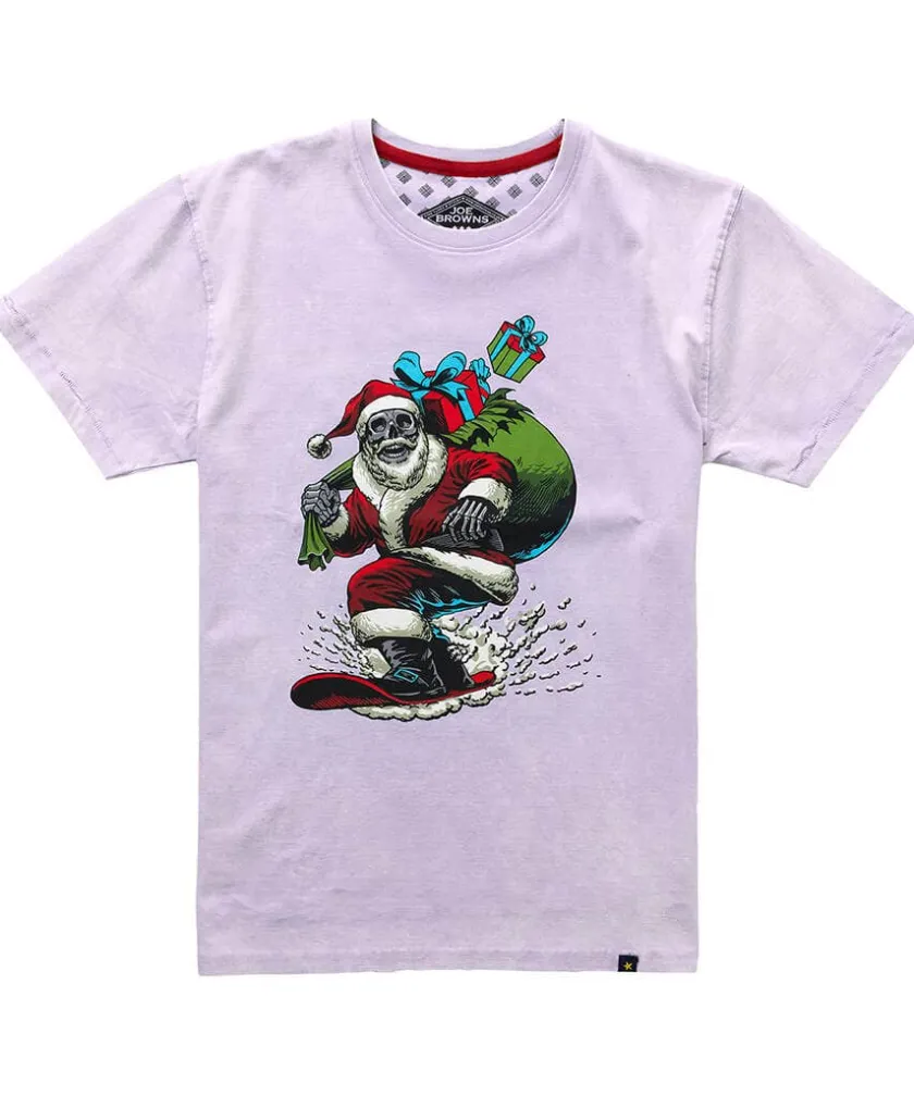 Joe Browns Snow Boarding Santa Tee- Men's Clothing|Novelty Gifts