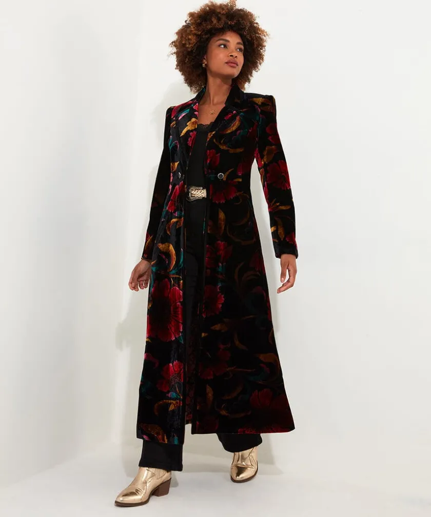 Joe Browns Statement Boutique Printed Velvet Coat-Women Women's Clothing|Boutique Collection