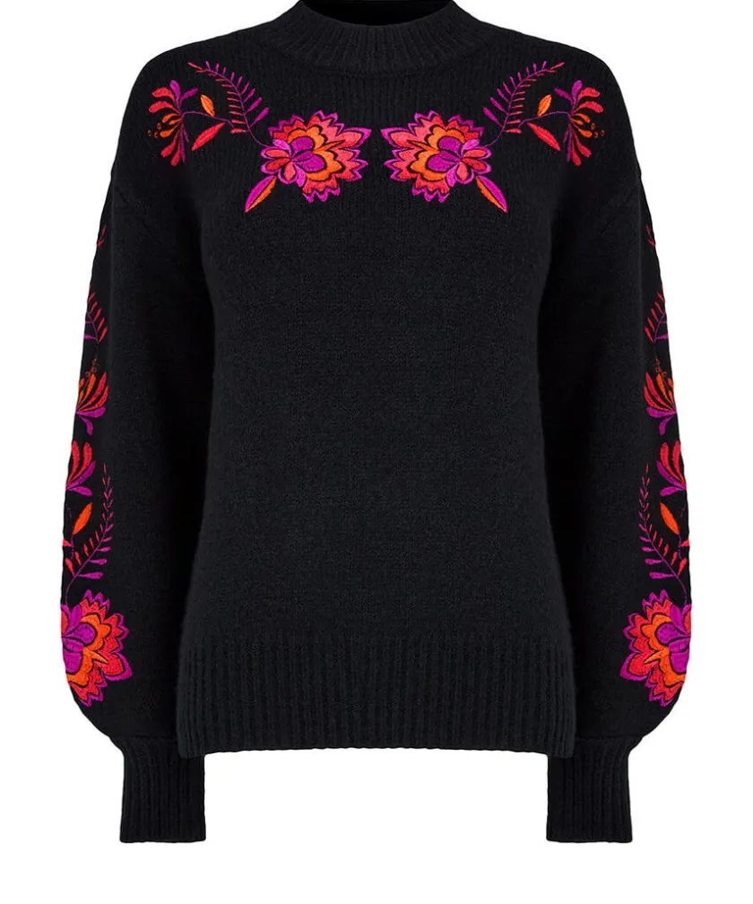 Joe Browns Stunning Florals Embroidered Jumper-Women Knitwear & Cardigans