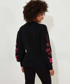 Joe Browns Stunning Florals Embroidered Jumper-Women Knitwear & Cardigans