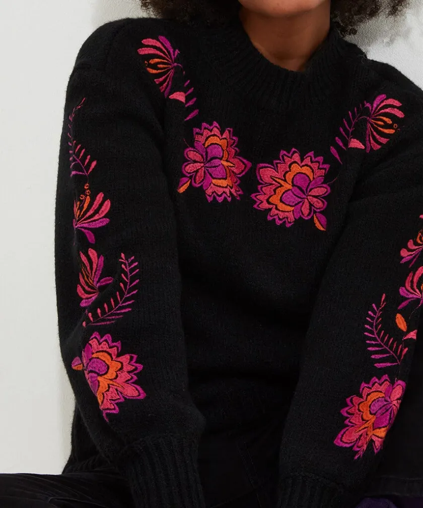 Joe Browns Stunning Florals Embroidered Jumper-Women Knitwear & Cardigans
