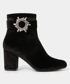 Joe Browns The Night Is Yours Velvet Boots-Women Matching Shoes & Bags|Ankle Boots