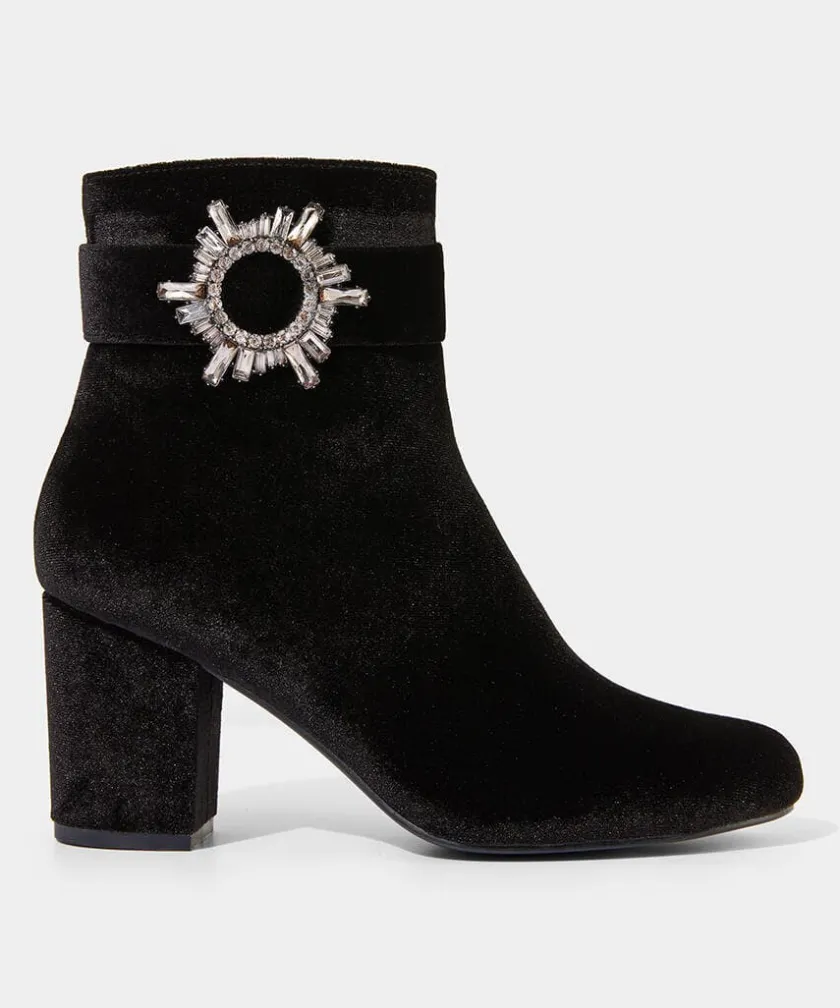 Joe Browns The Night Is Yours Velvet Boots-Women Matching Shoes & Bags|Ankle Boots
