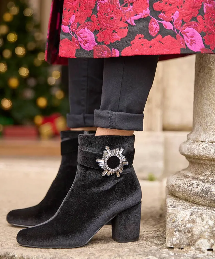 Joe Browns The Night Is Yours Velvet Boots-Women Matching Shoes & Bags|Ankle Boots