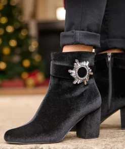Joe Browns The Night Is Yours Velvet Boots-Women Matching Shoes & Bags|Ankle Boots