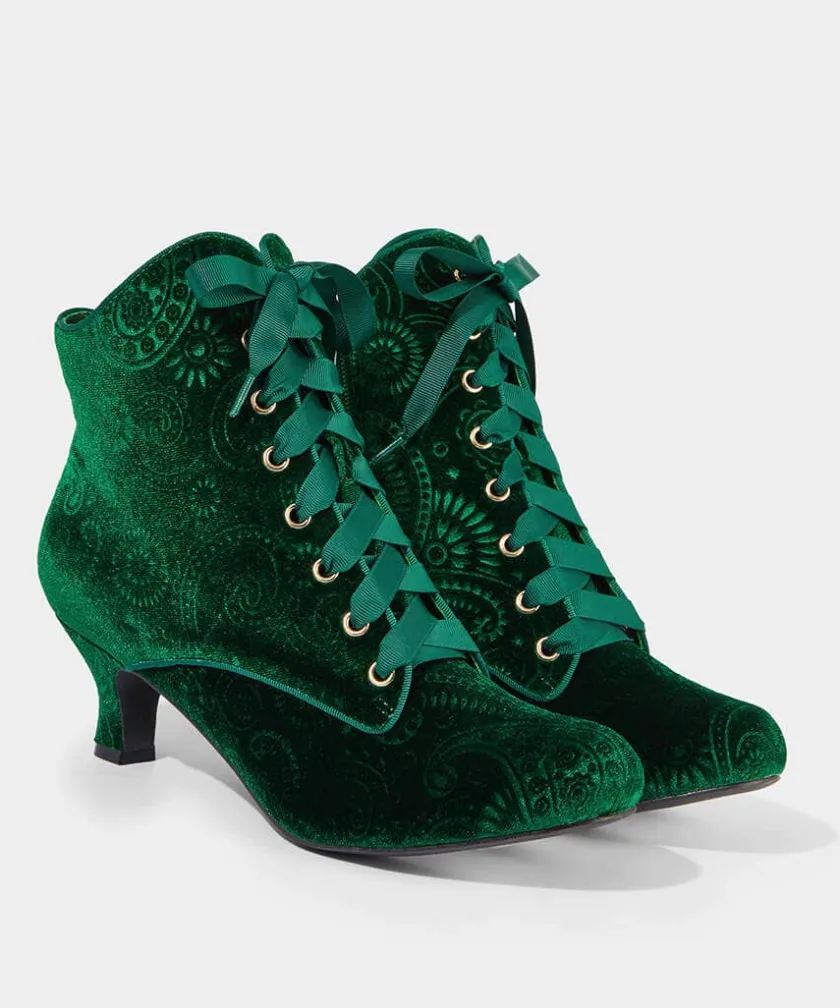 Joe Browns True Elegance Embossed Velvet Boots-Women Ankle Boots|Boots