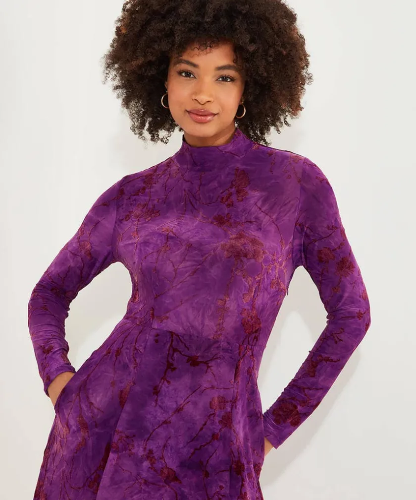 Joe Browns Truly Remarkable Flocked Jersey Dress-Women Petite Collection|Dresses