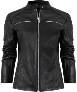 Joe Browns Victoria Zip Up Leather Biker Jacket-Women Leather Jackets|Coats & Jackets