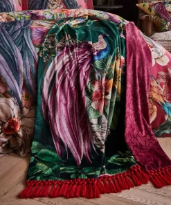 Joe Browns Victoriana Vibrant Reversible Throw- Floral Décor|Animal Décor